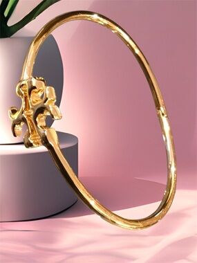 TORY BURCH LOGO DELICATE BRACELET GOLD PLATED